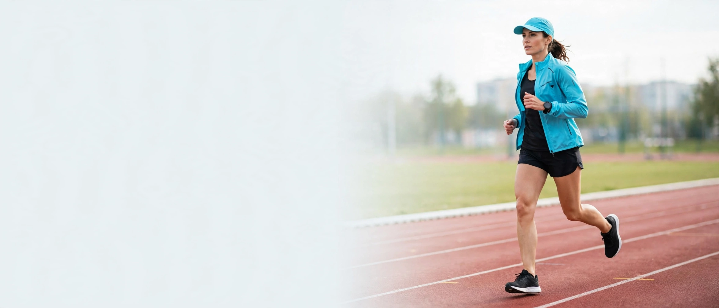 Athlete running on a track